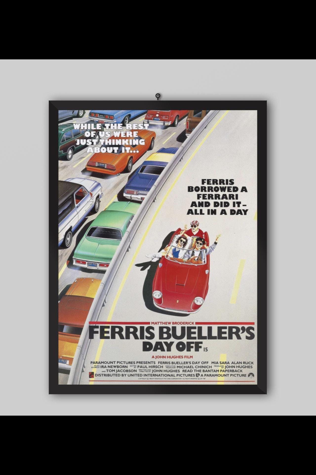 Ferris Bueller's Day Off 1986 Vintage Movie Poster. John Hughes Movie. Matthew Broderick. Movie Poster. Vintage Poster.