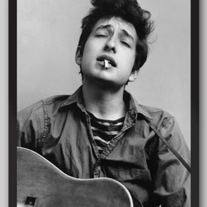 Poster vintage di Bob Dylan. Poster musicale. Poster vintage. Poster del concerto. Stampabile. Arte murale in bianco e nero. Stampe fotografiche.