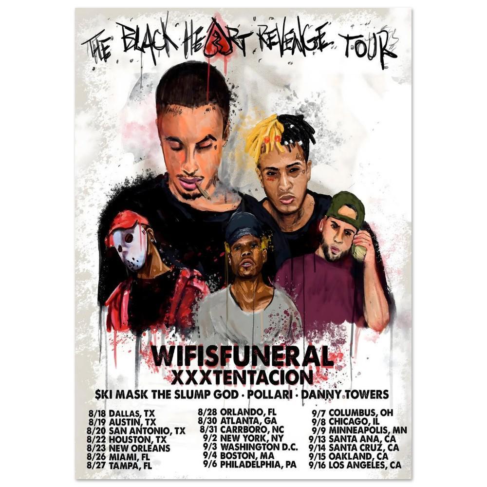 Vintage Hip Hop 24x36 Poster Frame Set Z XXXTentacion, Kraft