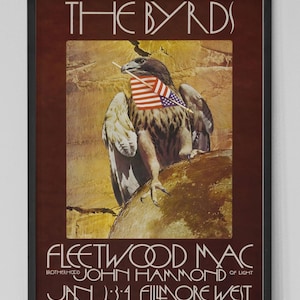 The Byrds 1970 Fillmore West Vintage Music Poster. Roger McGuinn, Gene Clark. Music Poster. Vintage Poster. Concert Poster.