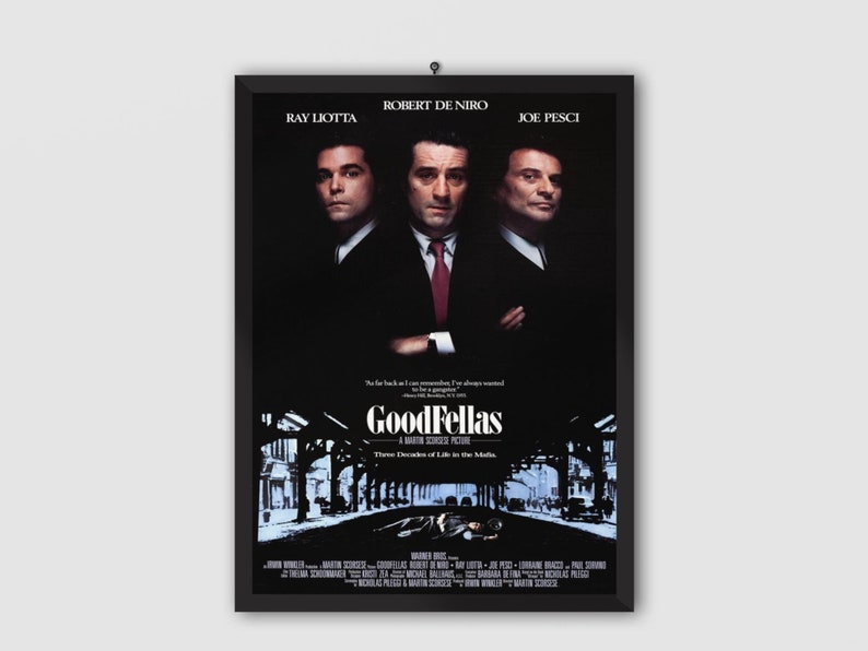 Goodfellas 1990 Vintage Movie Poster. Martin Scorsese Movie. Robert De ...