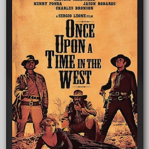 Póster de la película Érase una vez en el Oeste (1968). Sergio Leone. Póster vintage.
