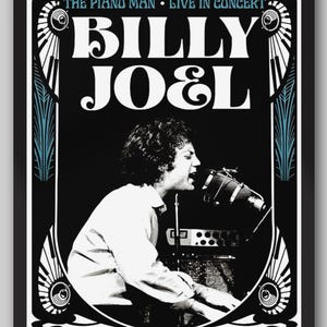 Billy Joel 1975 San Francisco Vintage Konzertplakat. Billy Joel Plakat. Musik Poster. Vintage Plakat. Konzert Poster.