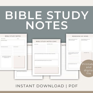 Bible Study Template | Bible Study Guide | Printable | Digital Bible Study | Bible Study Notes