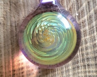 Fumed Vortex Boro Glass Pendant- Lampwork Necklace