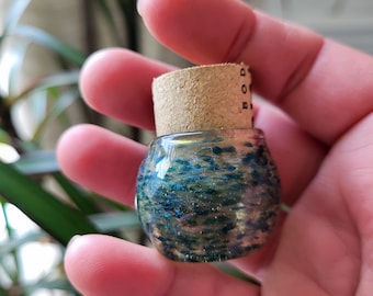 Blown Glass Mini Glass Jar with Cork