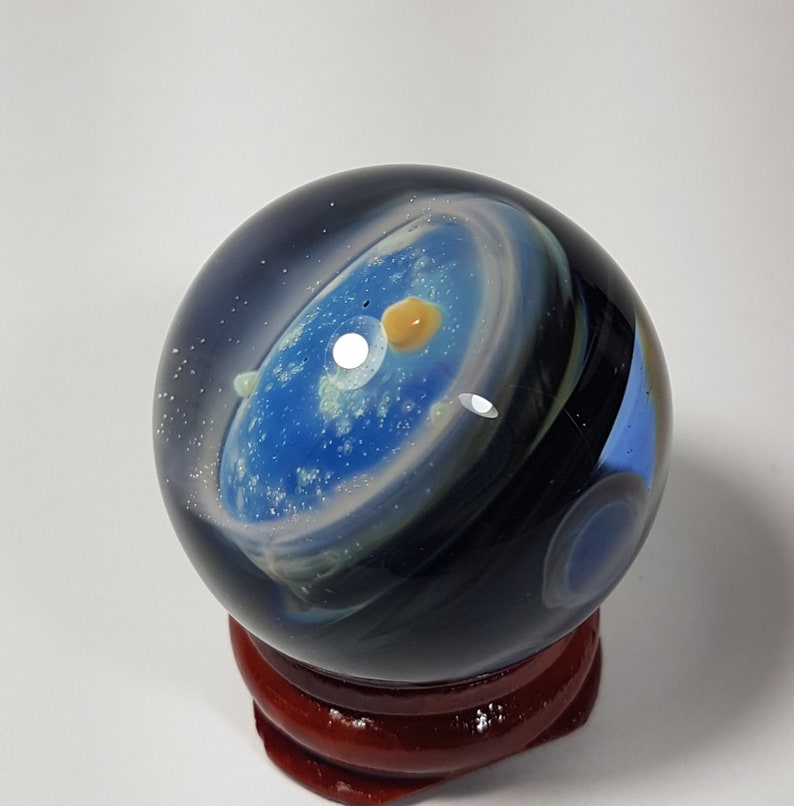 Contemporary Glass Art Solar Flare Galaxy Marble 1.5
