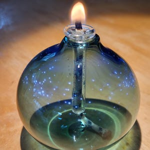 Blown Glass Oil Lamp -Starry Night