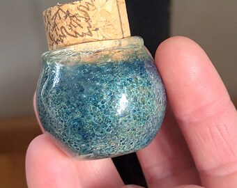 Blown Glass Mini Glass Jar with Cork