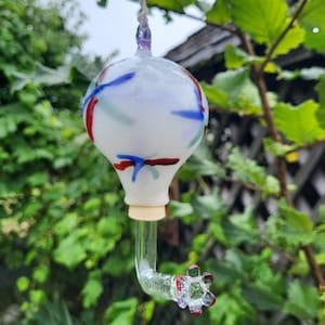 Blown Glass  Hummingbird Feeder
