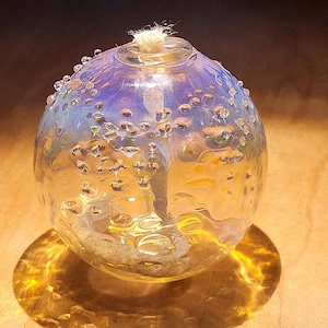 Blown Glass Oil Lamp -  Reflections of Light