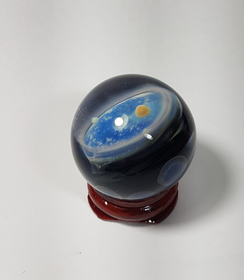 Contemporary Glass Art Solar Flare Galaxy Marble 1.5