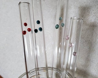 Set of 4 Large Glass Smoothie Straws -Reusable