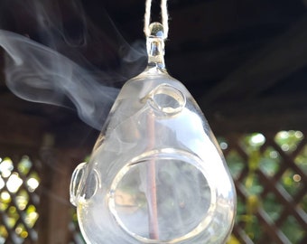 Hanging Glass Globe Incense Holder