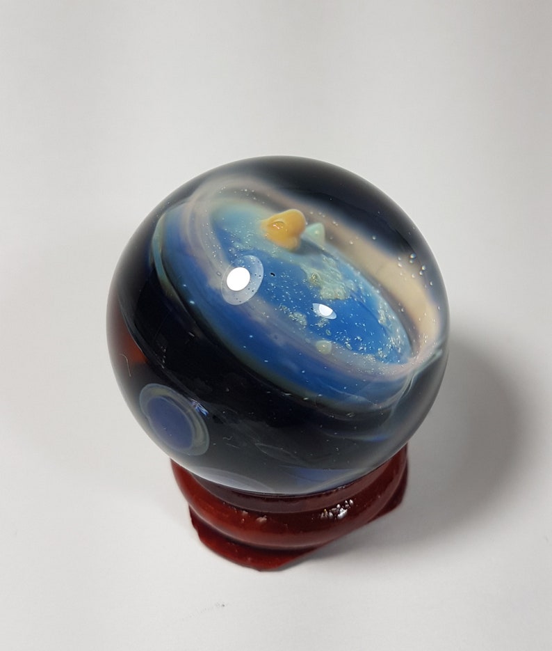 Contemporary Glass Art Solar Flare Galaxy Marble 1.5
