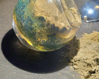 Kootenay Creek Clay Face Mask with Blown Glass Jar and Scoop 1oz Travel Size