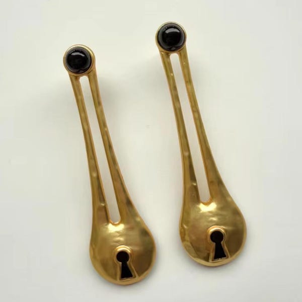 Schiaparelli inspired long keyhole earrings