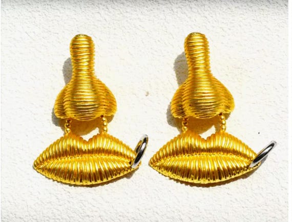 Schiaparelli Inspired Nose and Lips Earrings - Etsy