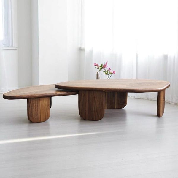 Modern Coffee Table, Low Coffee Table, Wooden Coffee Table, Unusual Coffee Table,Stylish Wooden Table, Handmade Mid-Century Coffee Table