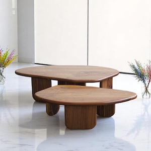 Wooden Round Coffee Table, Modern Coffee Table,Small Living Room Accent, Handmade Mid-Century Low Table, Wooden Coffee Table, Home Decor