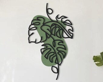 Monstera Leaf Metal Wall Art, Modern Home Decor