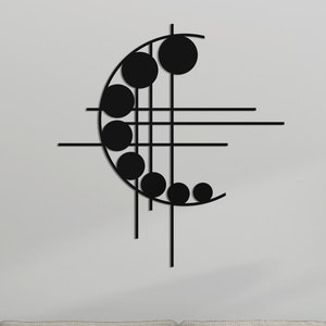 Geometric Metal Wall Art, Modern Minimalist Sculpture, 3D Shadow Effect
