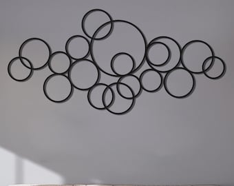 Geometric Circle Metal Wall Art, Modern Living Room Decor
