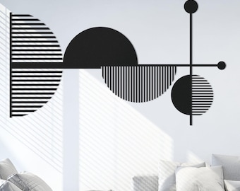 Decoración de pared geométrica de metal, escultura abstracta moderna