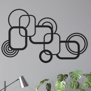 Abstract Metal Wall Art, Modern Minimalist Sculpture, 3D Shadow Effect