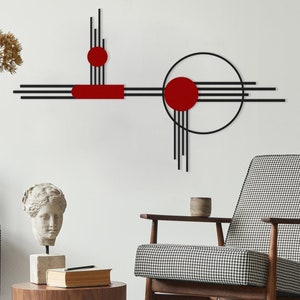 Abstract Geometric Metal Wall Art, Modern Minimalist Decor