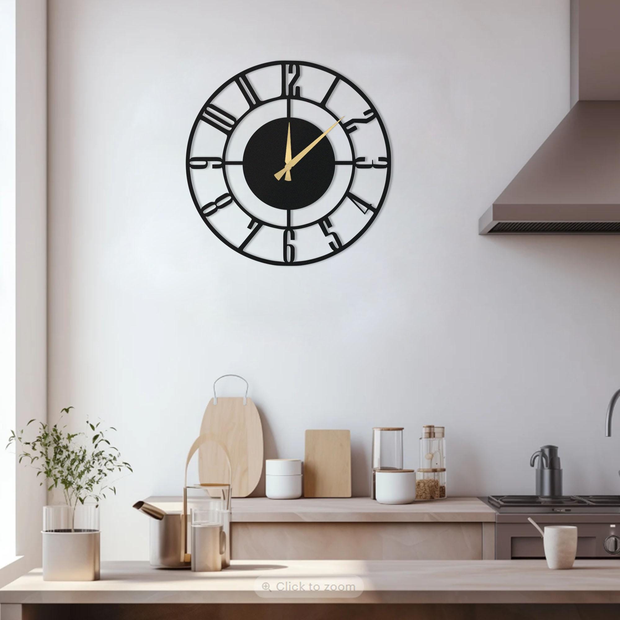 Modern Metal Wall Clock With Latin Numerals, Living Room Decor - Etsy