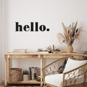 Metal Hello Sign, Front Door Decor, Metal House Entry Hello Wall Art, Home Decor, Hello Text Metal Wall Decor,  Hello Metal Wall Art
