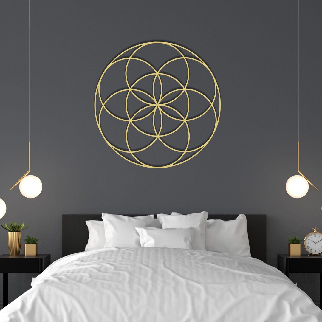 Sacred Geometry Metal Wall Art, Modern Geometric Home Decor - Etsy