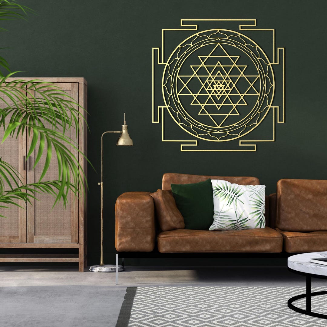 Modern Sri Yantra Metal Wall Art, Sacred Geometry, Spiritual Decor - Etsy