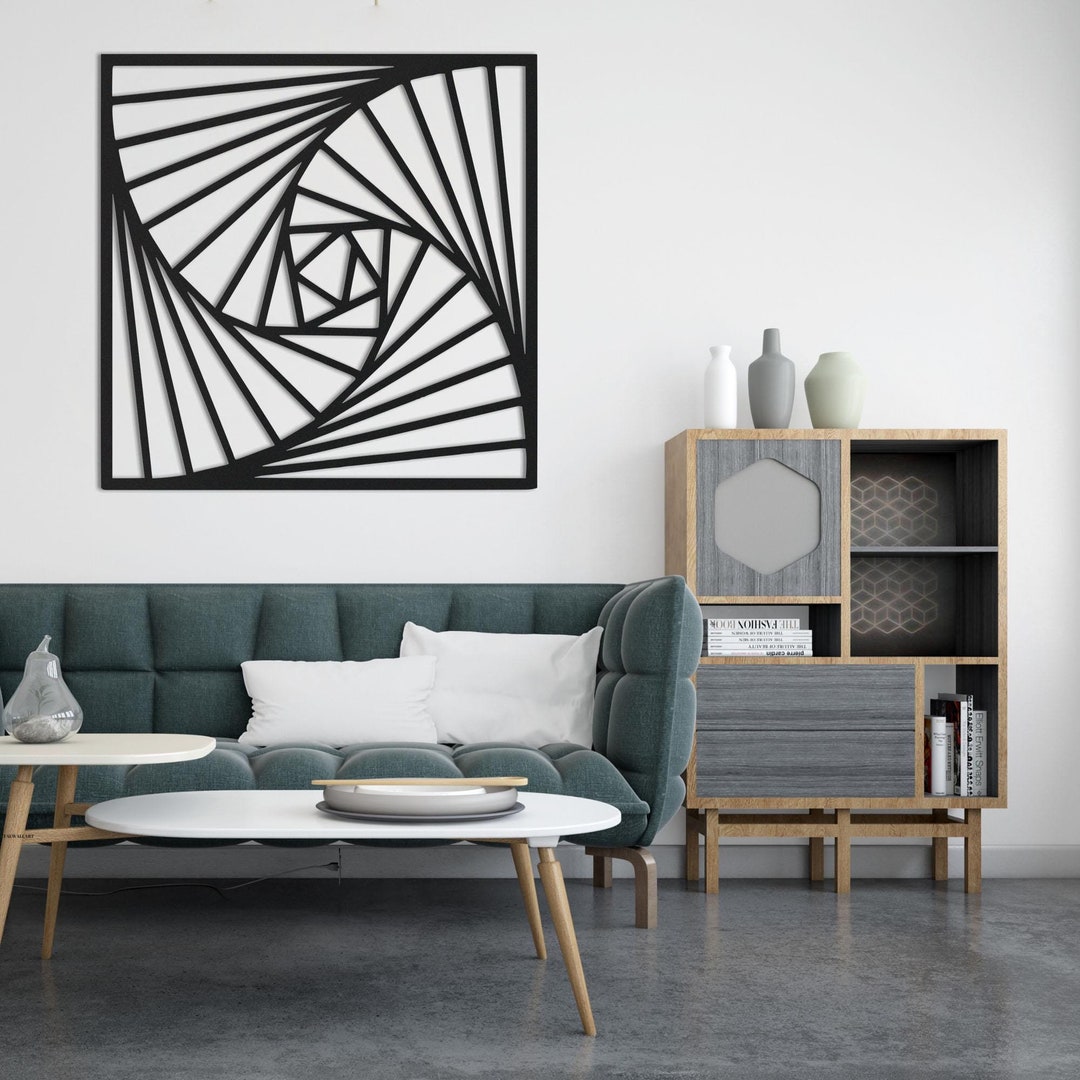 Geometric Metal Wall Art, Spiral Design, Modern Home Decor - Etsy