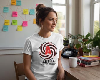 ANTIFA PsyOps Regional Manager - Satirical Fake Org Design | Unisex Graphic T-Shirt
