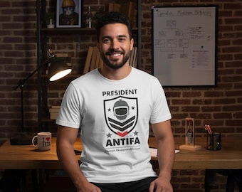 President of ANTIFA HR Division - Satirical Bureaucracy Design | Unisex Graphic T-Shirt