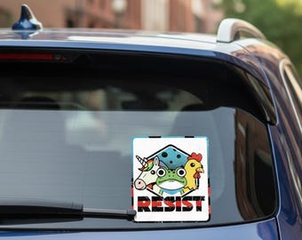 Frog Unicorn Chicken RESIST Sticker | Portland Protest Decal | Anti-Establishment Bumper Sticker