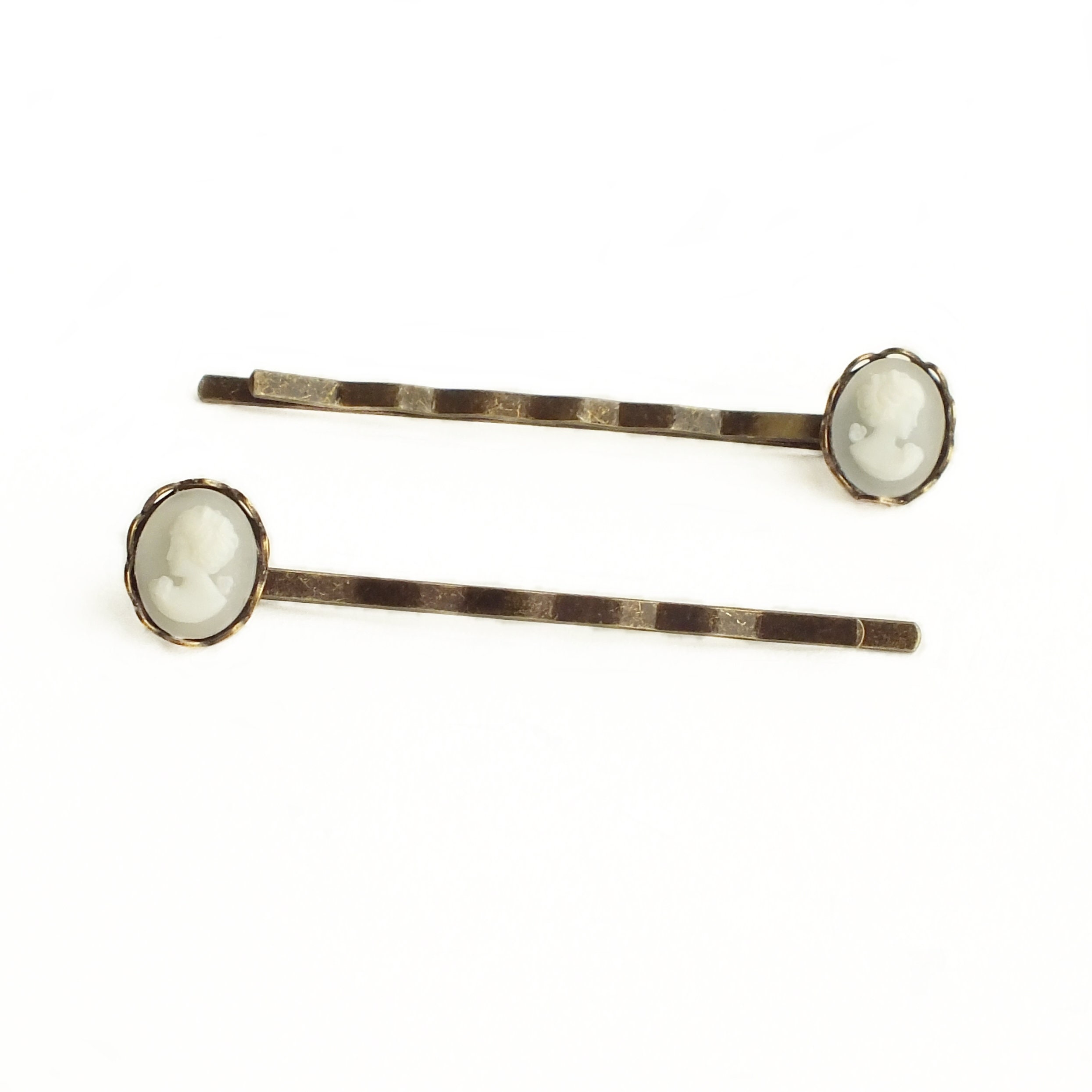 Cameo Hair Pins White Cameo Vintage Victorian Portrait Victorian