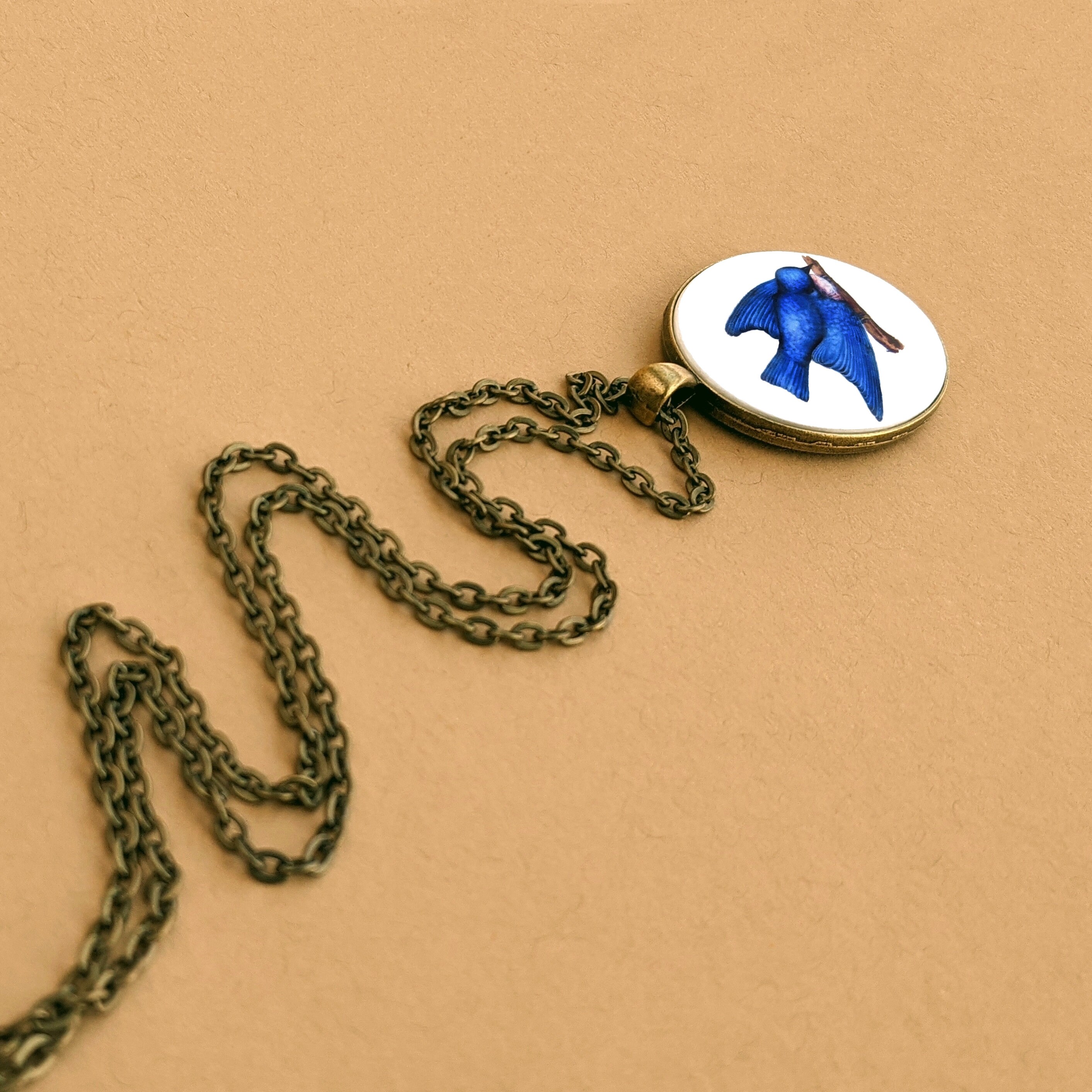 Bluebird Pendant Necklace Bluebird Jewelry Blue Bird Necklace Etsy