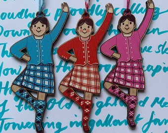 Schotse highland danser houten decoratie