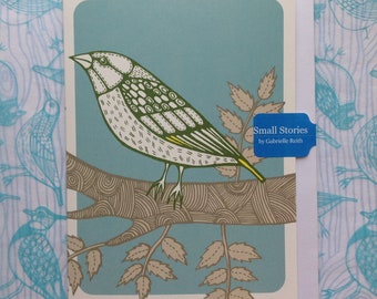 Greenfinch greetings card