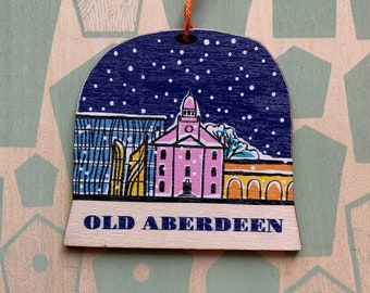 Old Aberdeen snow globe decoration