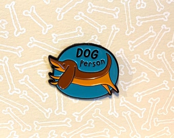 Dog person pin badge