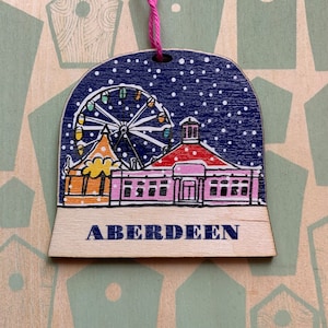 Aberdeen beach snow globe decoration