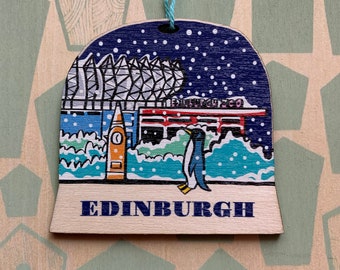 Edinburgh Zoo snow globe decoration