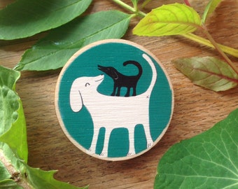 Doggyback pin badge