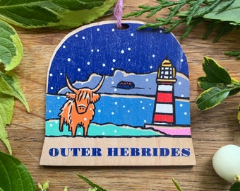 Outer Hebrides snow globe decoration