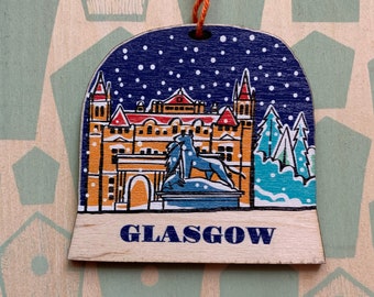 Glasgow Kelvingrove snow globe decoration