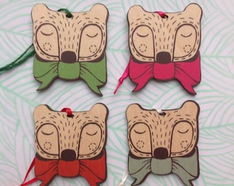 SALE - Bow tie bear decoration